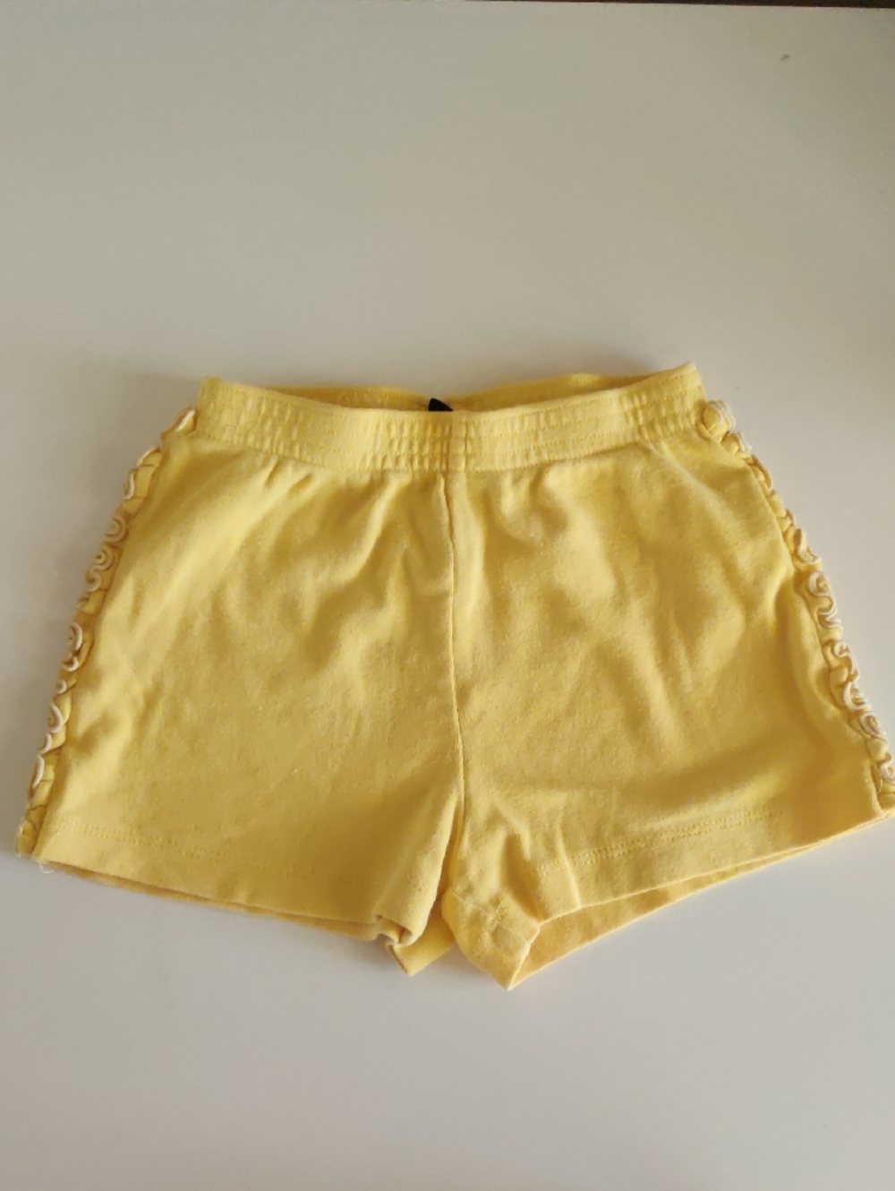 The Children's Place Baby Light Yellow Ruffle Side Athletic Shorts - 100% Cotton